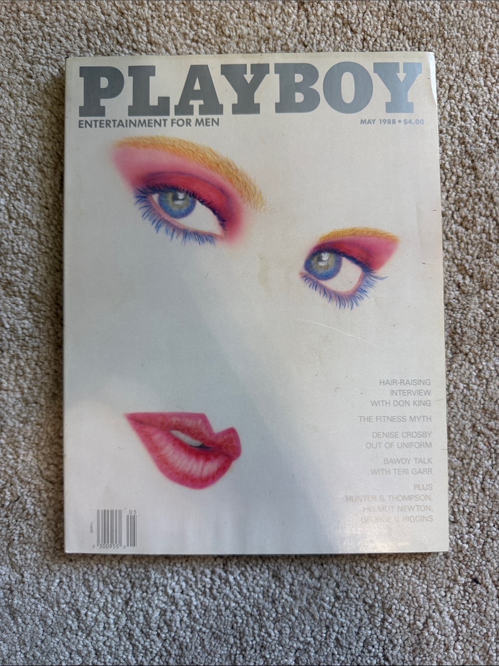 PLAYBOY Cover Artwork — White with Pink, Yellow & Blue Accents
